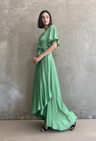 Φόρεμα Ariana κρουαζέ πράσινο