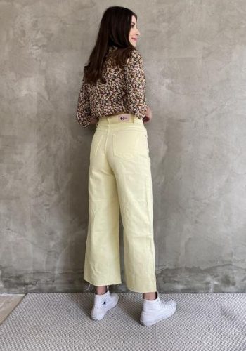 Zip Culotte Jeans Yellow