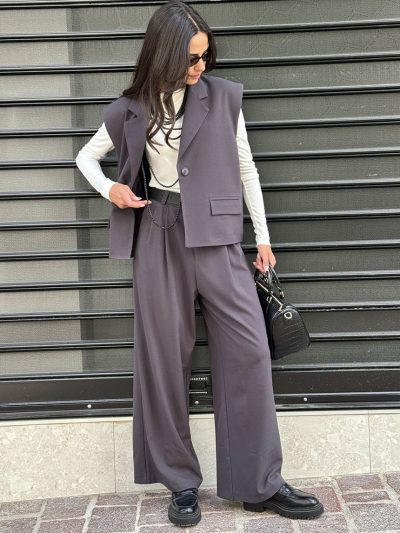 ALKEN Παντελόνι σε ψηλόμεση wide-leg γραμμή