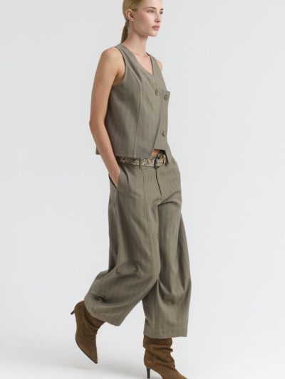 FLOELLA Παντελόνι cropped ριγέ με baggy εφαρμογή
