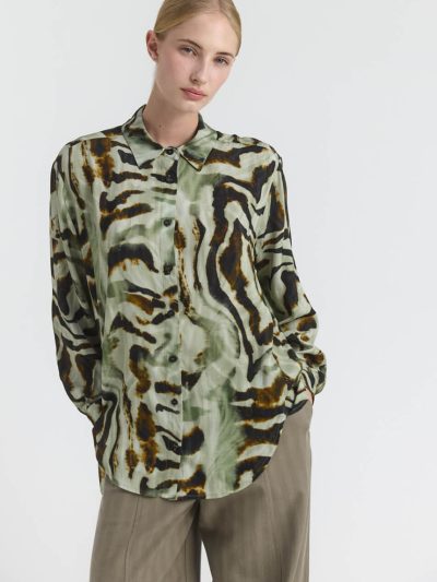 SAGER Πουκάμισο oversized εμπριμέ με ασύμμετρο τελείωμα