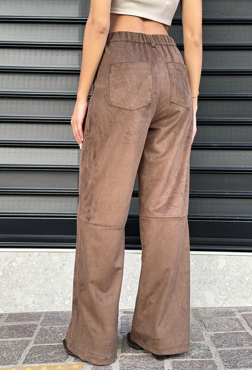 Παντελόνι Suede Amorello brown - Image 3