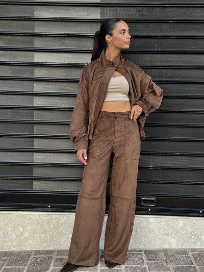 Παντελόνι Suede Amorello brown