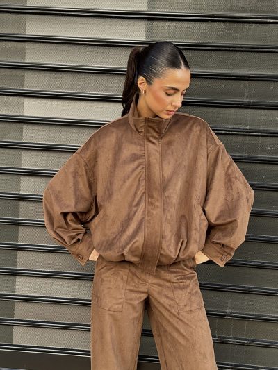 Bomber Jacket Suede Amorello brown