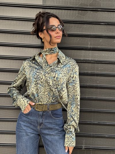 Πουκάμισο animal print Morello