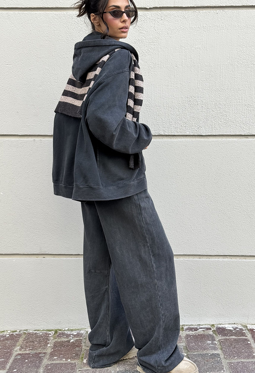 Stella Stone Black Zip Hoodie