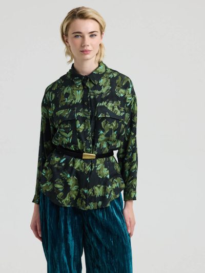 KODA Πουκάμισο άνετο με αφηρημένο floral print