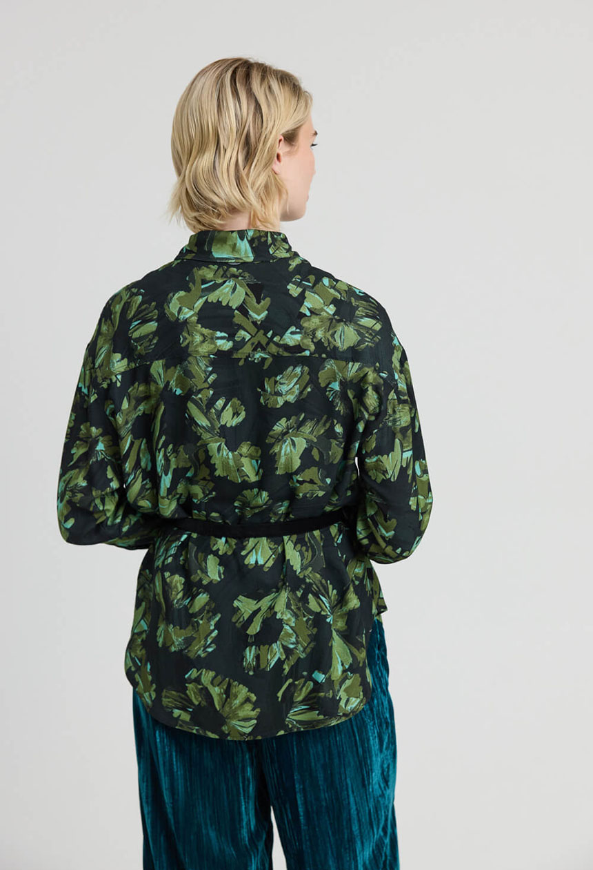 KODA Πουκάμισο άνετο με αφηρημένο floral print - Image 3