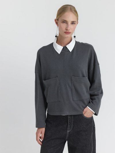MILANI Μπλούζα cropped σε boxy γραμμή