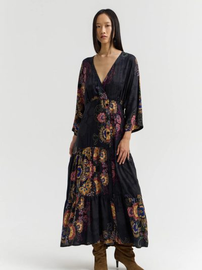 SAGAL Φόρεμα maxi floral κρουαζέ